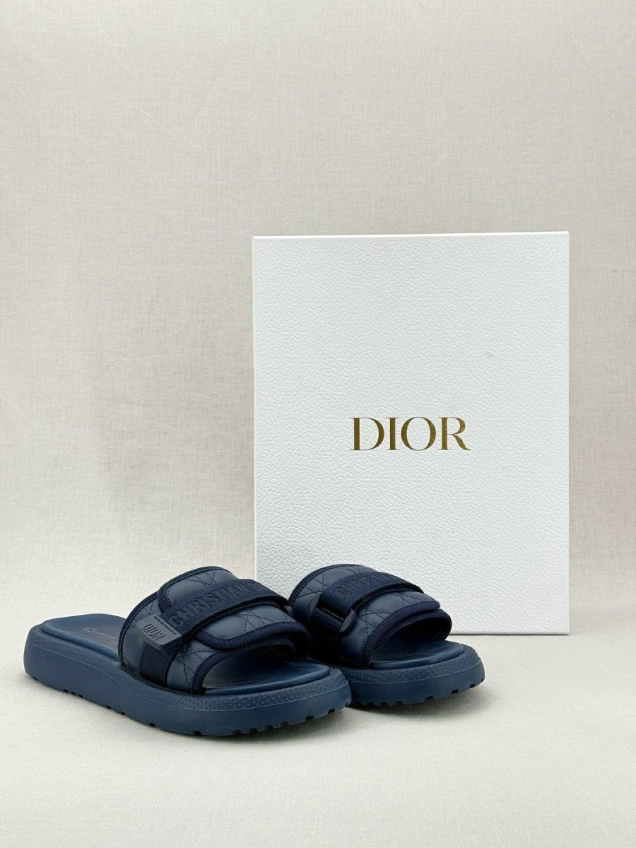 Pre - loved CHRISTIAN DIOR Evolution Blue Size EU 38 Slides at Reems Closet