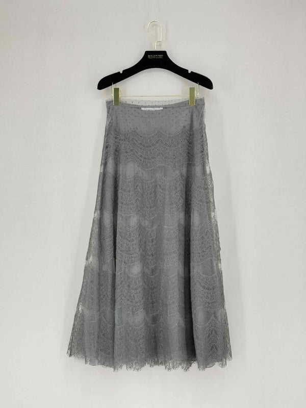 Pre - loved CHRISTIAN DIOR Grey Size US 6 Midi Skirt at Reems Closet