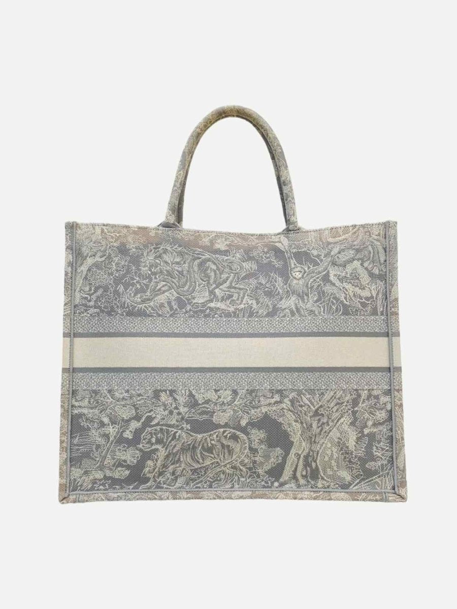 Pre-loved CHRISTIAN DIOR Grey Toile de Jouy Book Tote Bag from Reems Closet
