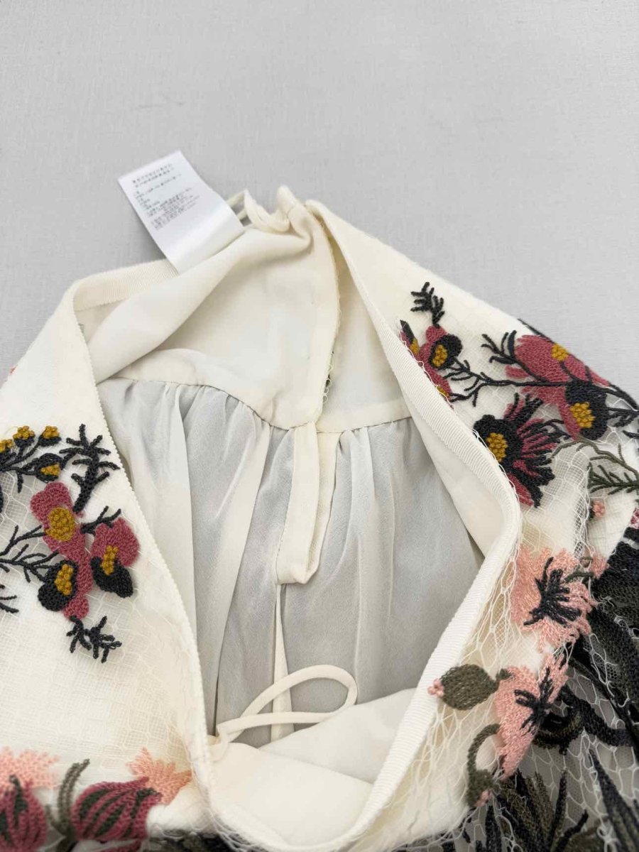 Pre - loved CHRISTIAN DIOR Khaki Multicolor Size US 6 Midi Skirt at Reems Closet