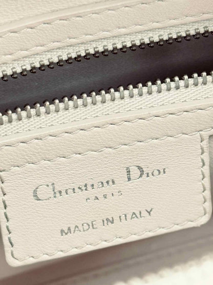 Pre - loved CHRISTIAN DIOR Lady Dior Green & Sliver Top Handle at Reems Closet