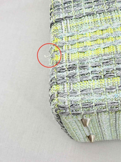 Pre - loved CHRISTIAN DIOR Lady Dior Green & Sliver Top Handle at Reems Closet