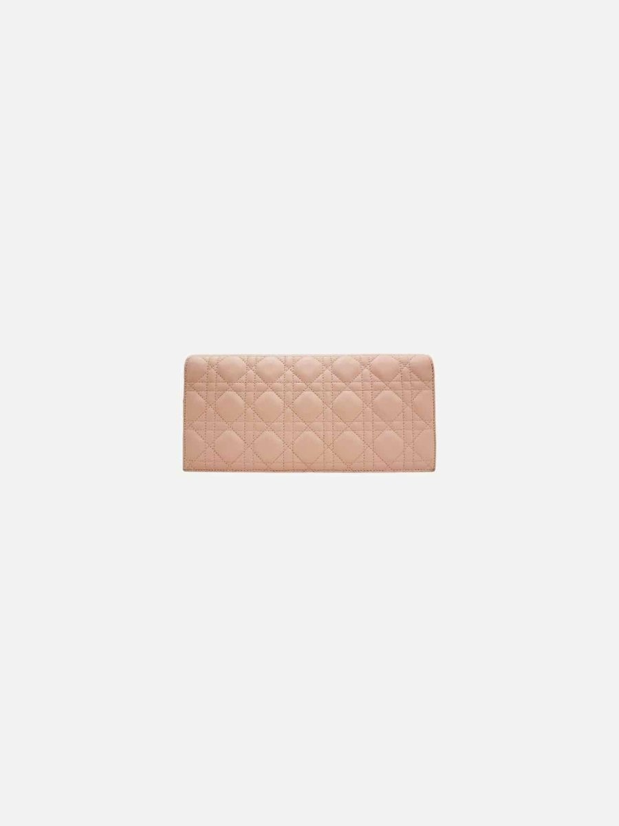 Pre - loved CHRISTIAN DIOR Lady Dior Pink Cannage Clutch at Reems Closet