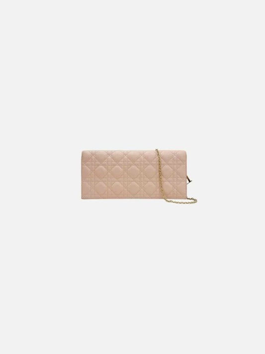 Pre - loved CHRISTIAN DIOR Lady Dior Pink Cannage Clutch at Reems Closet