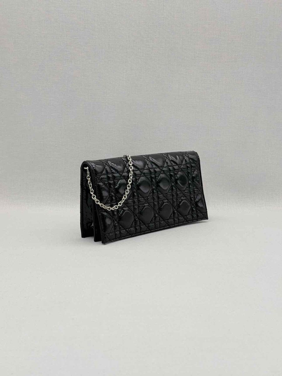 Pre-loved CHRISTIAN DIOR Lady Dior WOC Black Cannage Shoulder Bag at Reems Closet