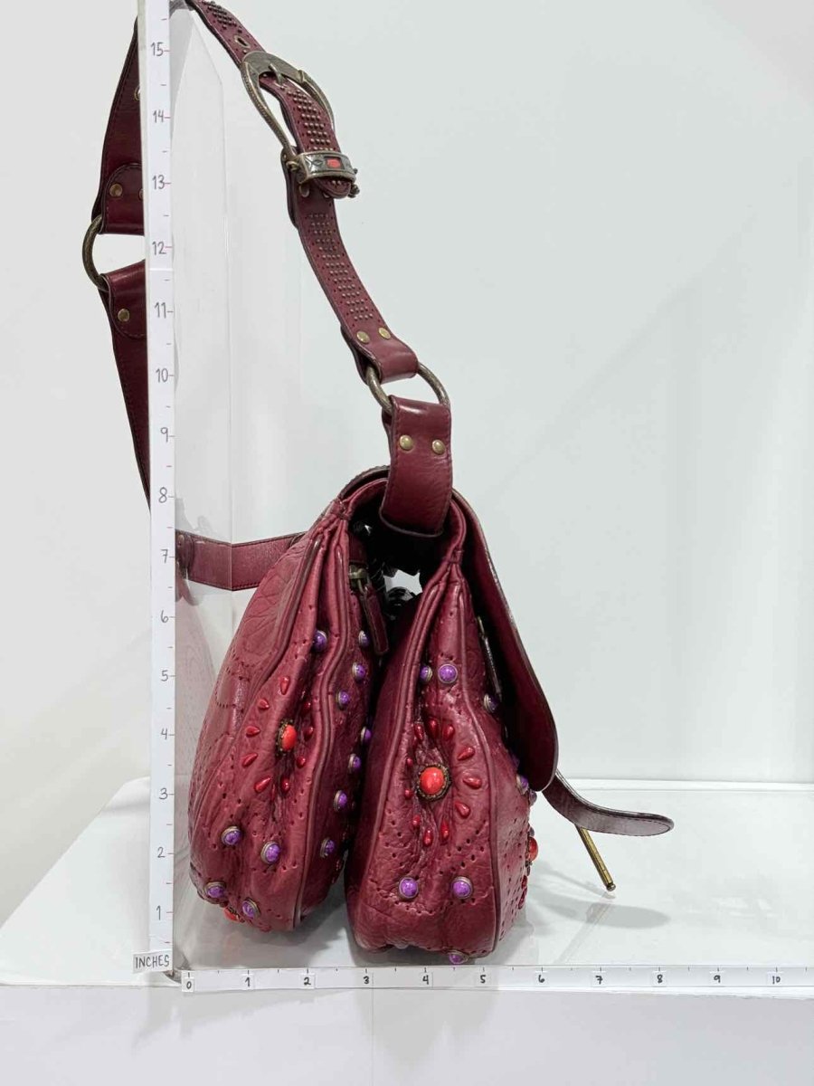 Pre-loved CHRISTIAN DIOR Limited Edition Burgundy Shoulder Bag at Reems Closet