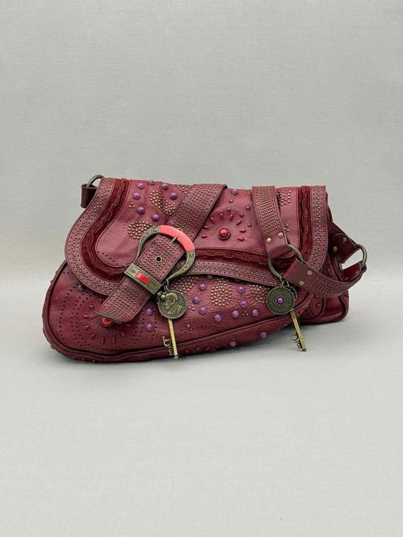 Pre-loved CHRISTIAN DIOR Limited Edition Burgundy Shoulder Bag at Reems Closet