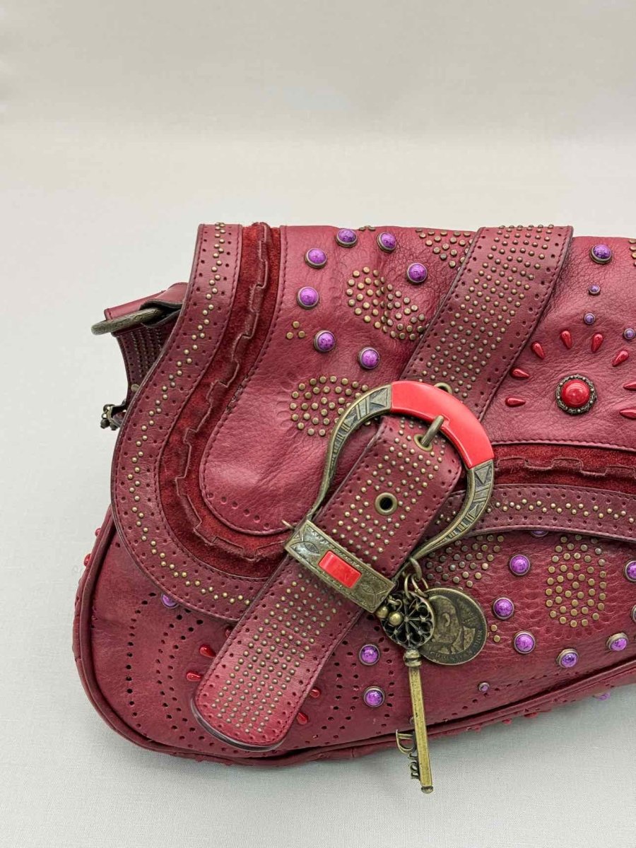 Pre-loved CHRISTIAN DIOR Limited Edition Burgundy Shoulder Bag at Reems Closet