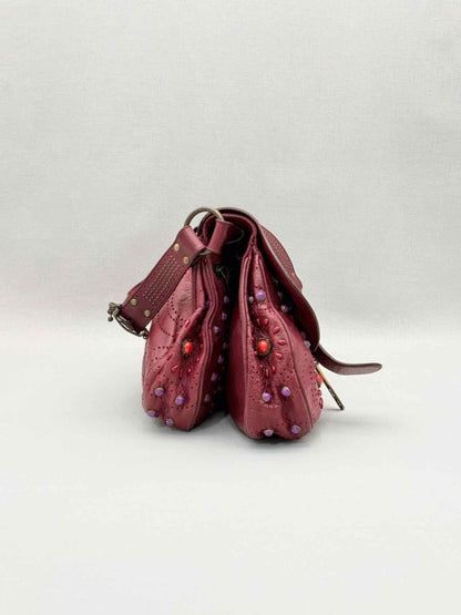 Pre-loved CHRISTIAN DIOR Limited Edition Burgundy Shoulder Bag at Reems Closet