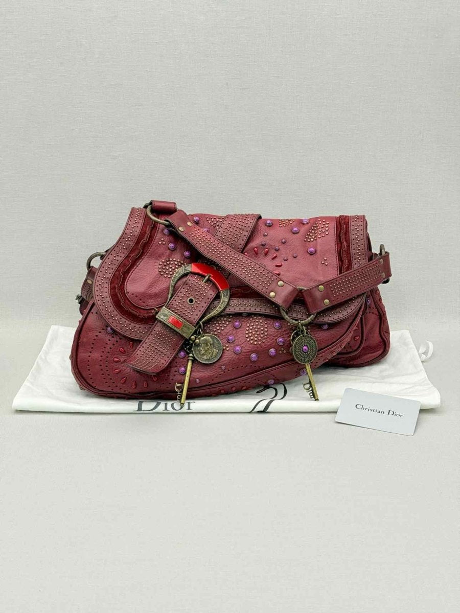 Pre-loved CHRISTIAN DIOR Limited Edition Burgundy Shoulder Bag at Reems Closet
