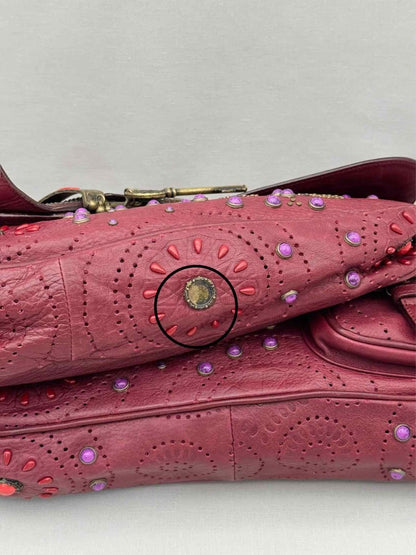 Pre-loved CHRISTIAN DIOR Limited Edition Burgundy Shoulder Bag at Reems Closet
