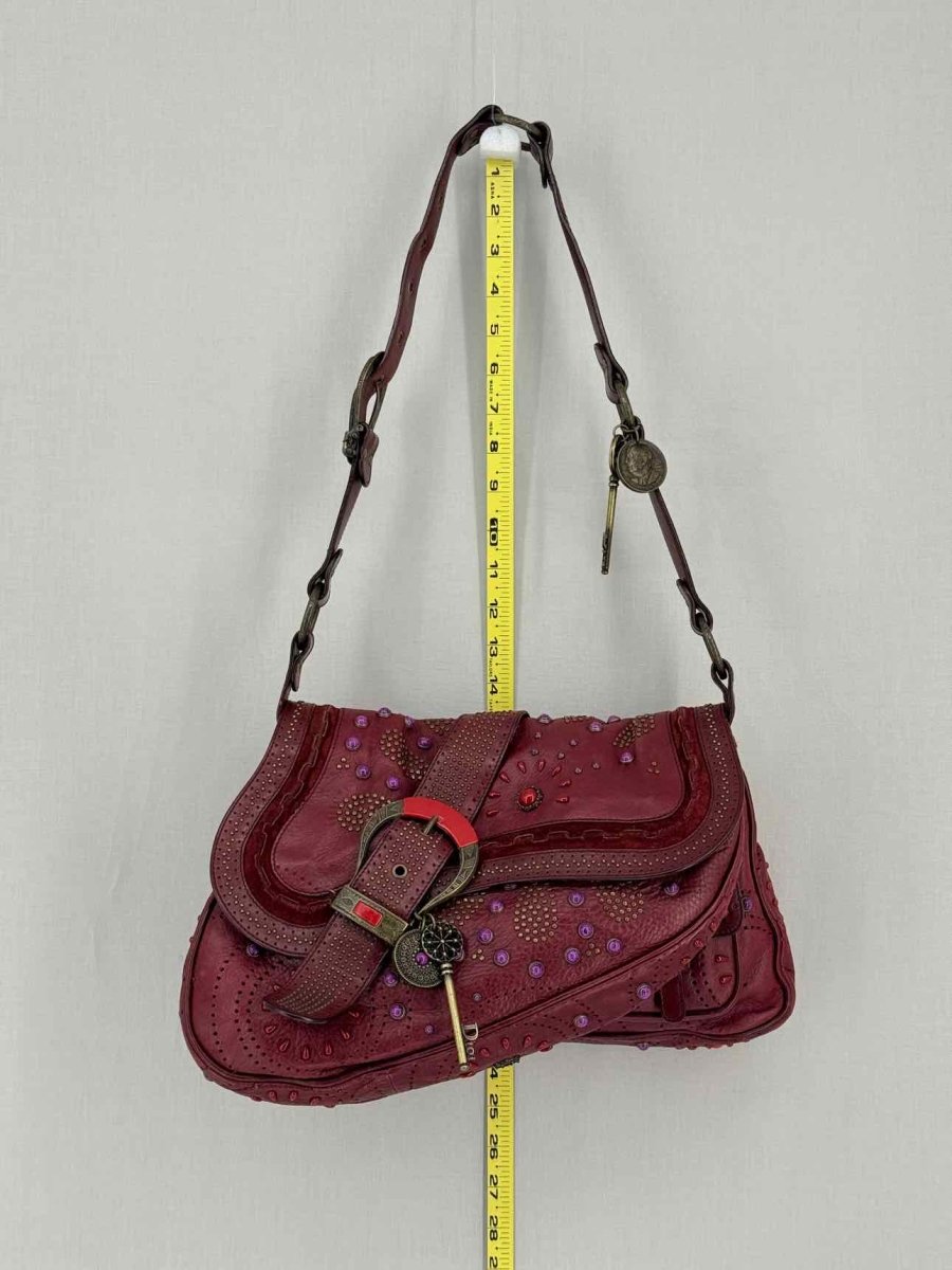 Pre-loved CHRISTIAN DIOR Limited Edition Burgundy Shoulder Bag at Reems Closet