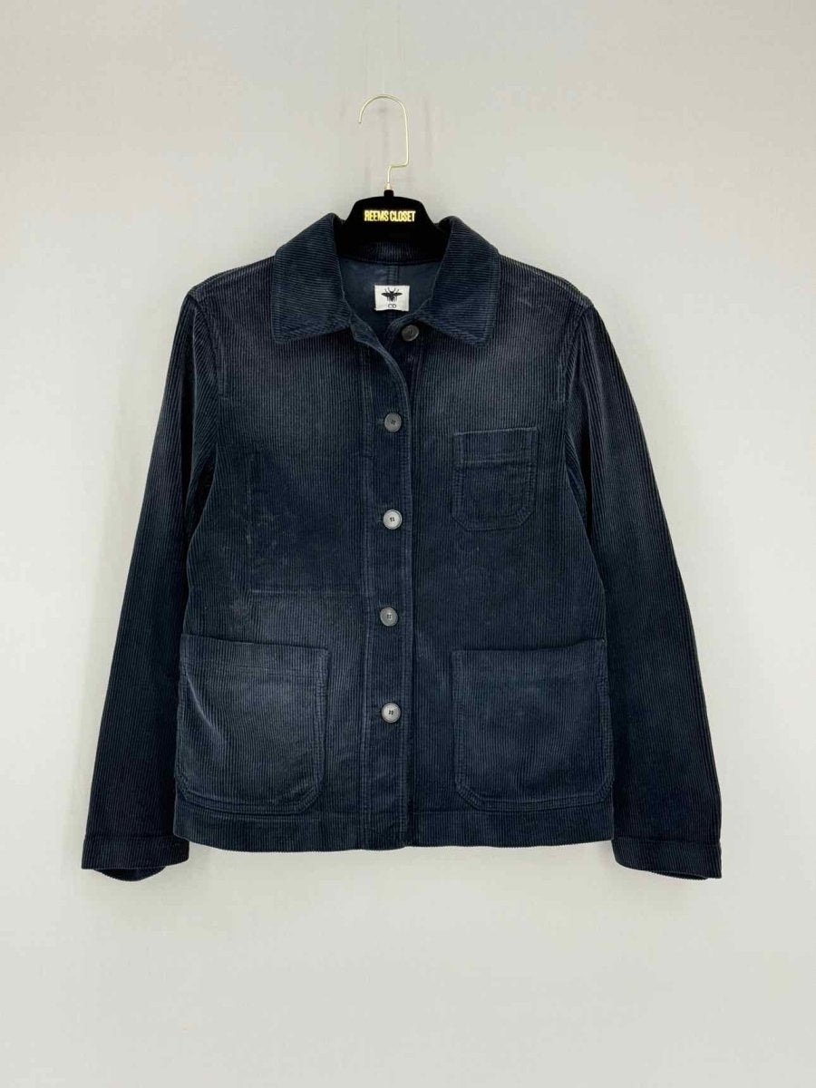 Pre - loved CHRISTIAN DIOR Navy Blue Corduroy Size US 4 Jacket at Reems Closet