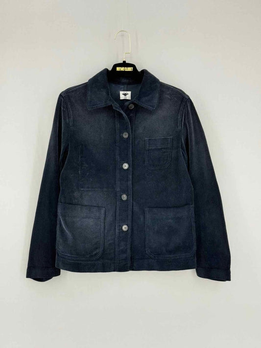 Pre - loved CHRISTIAN DIOR Navy Blue Corduroy Size US 4 Jacket at Reems Closet