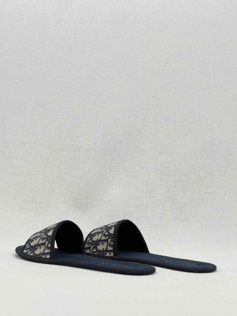 Pre - loved CHRISTIAN DIOR Navy Blue Flat Shoes at Reems Closet
