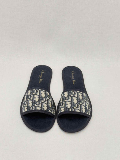 Pre - loved CHRISTIAN DIOR Navy Blue Flat Shoes at Reems Closet