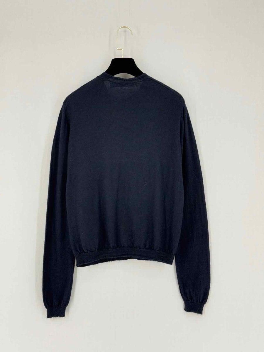 Pre - loved CHRISTIAN DIOR Navy Blue Heart Size US 6 Sweater at Reems Closet