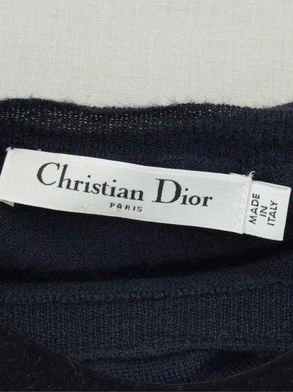 Pre - loved CHRISTIAN DIOR Navy Blue Heart Size US 6 Sweater at Reems Closet