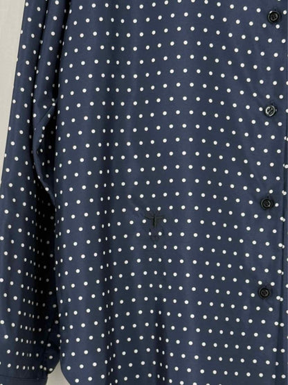 Pre - loved CHRISTIAN DIOR Navy Blue Polka Dot Size US 4 Shirt at Reems Closet