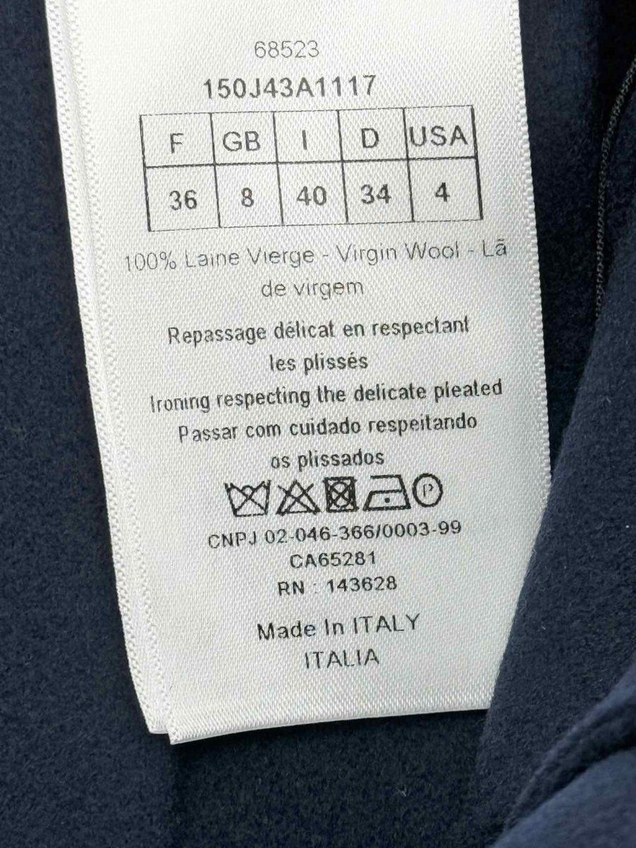 Pre - loved CHRISTIAN DIOR Navy Pleated Size US 4 Mini Skirt at Reems Closet