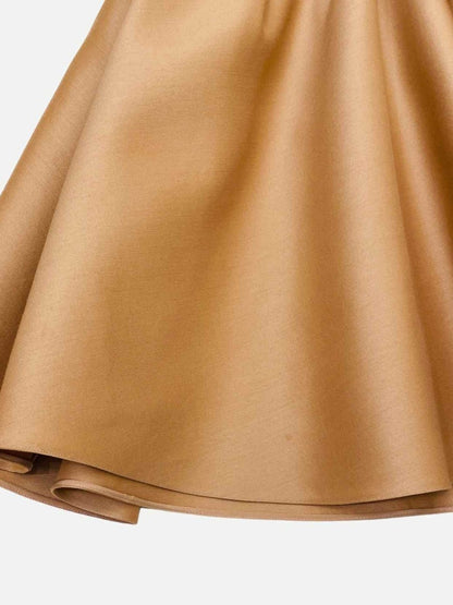 Pre - loved CHRISTIAN DIOR Off Shoulder Mocha Size US 8 Short Dress at Reems Closet