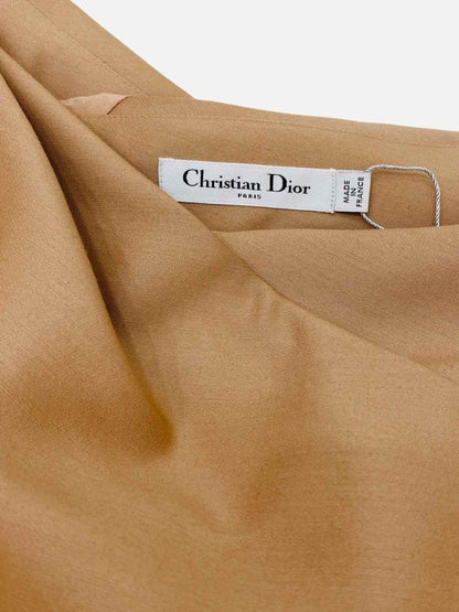 Pre - loved CHRISTIAN DIOR Off Shoulder Mocha Size US 8 Short Dress at Reems Closet