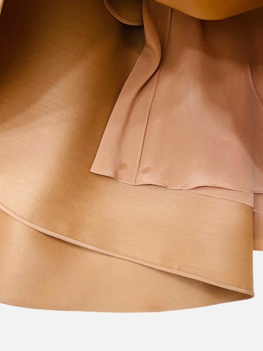 Pre - loved CHRISTIAN DIOR Off Shoulder Mocha Size US 8 Short Dress at Reems Closet