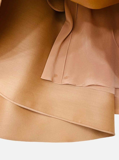 Pre - loved CHRISTIAN DIOR Off Shoulder Mocha Size US 8 Short Dress at Reems Closet