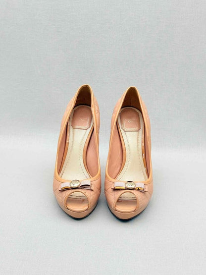 Pre - loved CHRISTIAN DIOR Peach Quilted Size EU 37.5 Pumps at Reems Closet
