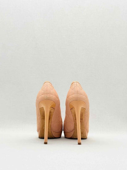 Pre - loved CHRISTIAN DIOR Peach Quilted Size EU 37.5 Pumps at Reems Closet