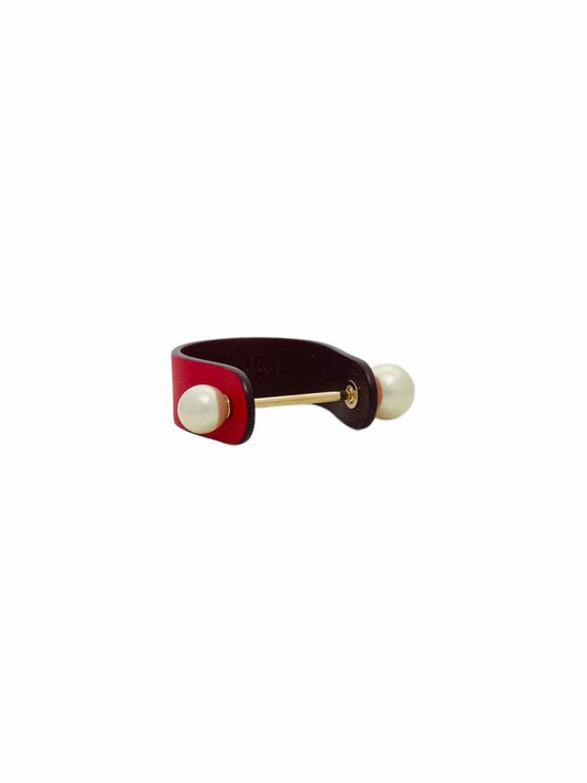 Pre-loved CHRISTIAN DIOR Pearl Red Fashion Cuff from Reems Closet