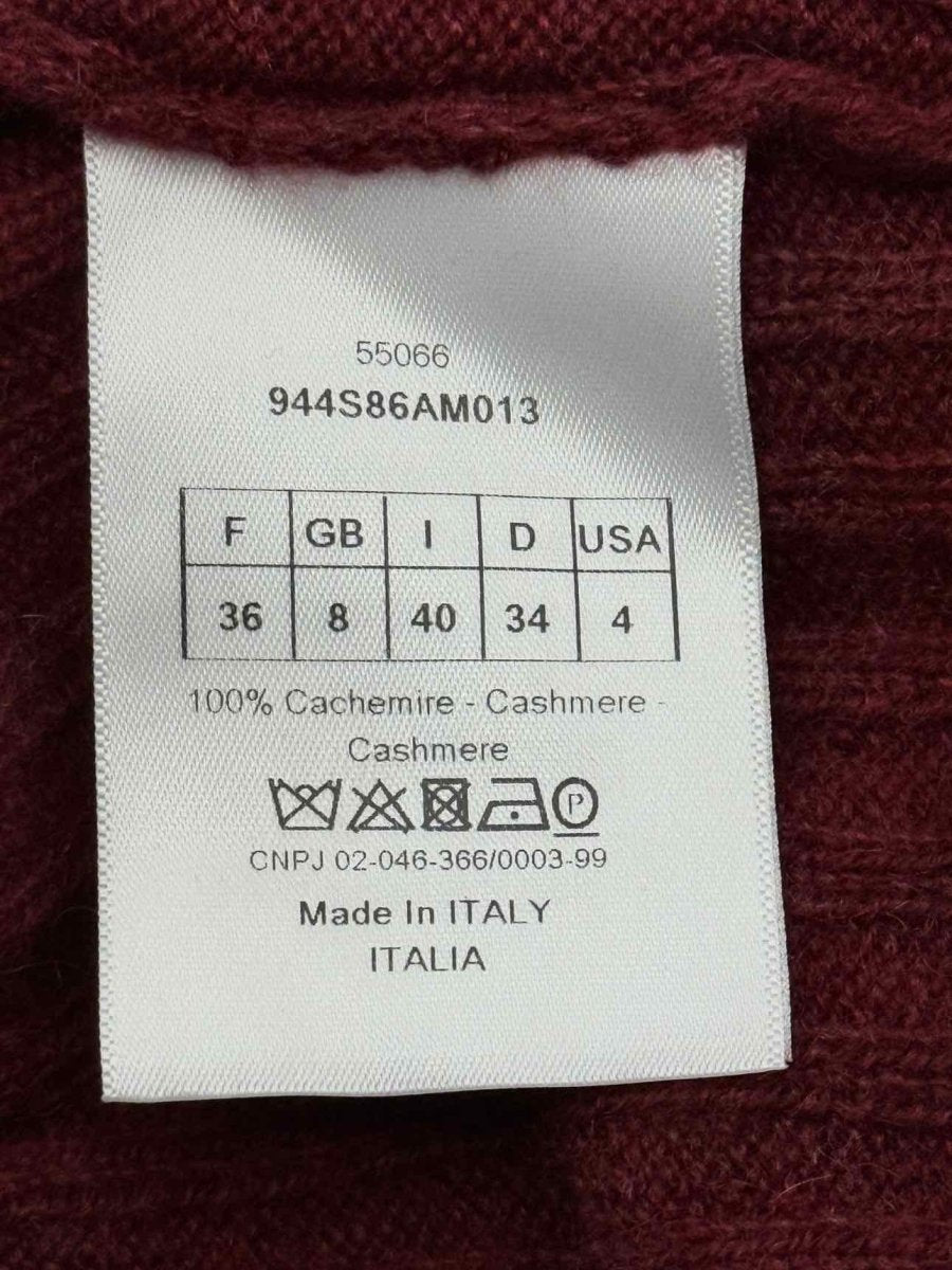 Pre - loved CHRISTIAN DIOR Polo Neck Burgundy Size US 4 Sweater at Reems Closet