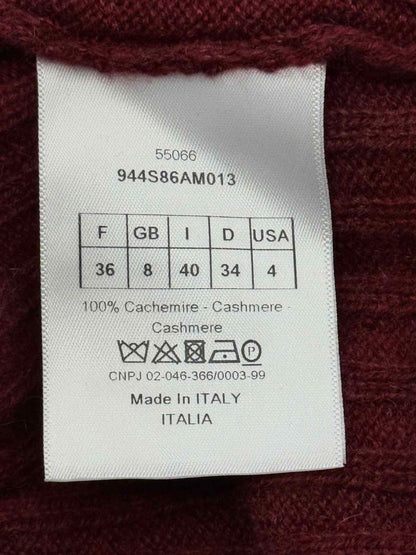 Pre - loved CHRISTIAN DIOR Polo Neck Burgundy Size US 4 Sweater at Reems Closet