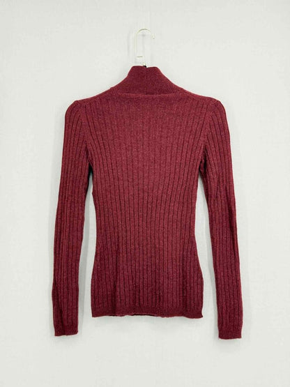 Pre - loved CHRISTIAN DIOR Polo Neck Burgundy Size US 4 Sweater at Reems Closet