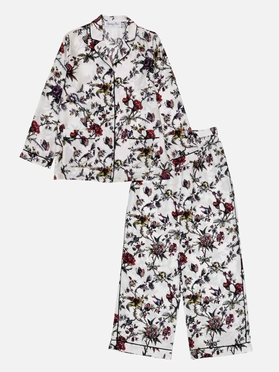 Pre - loved CHRISTIAN DIOR Pyjama Floral Top & Pants Outfit at Reems Closet