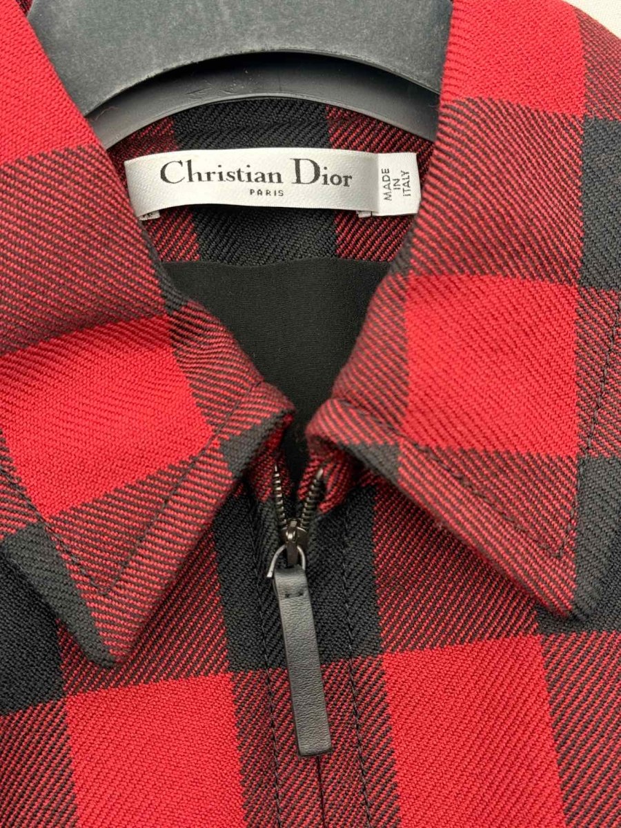 Pre - loved CHRISTIAN DIOR Red & Black Check Size US 4 Short Dress at Reems Closet