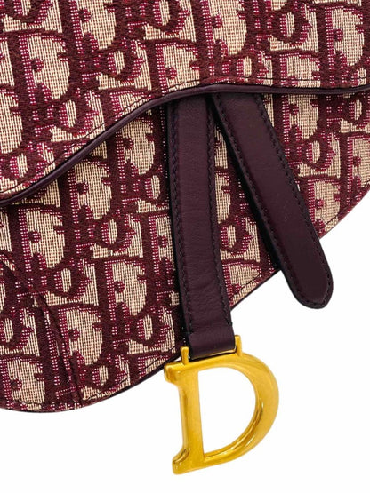 Pre - loved CHRISTIAN DIOR Saddle Burgundy Belt Bag at Reems Closet