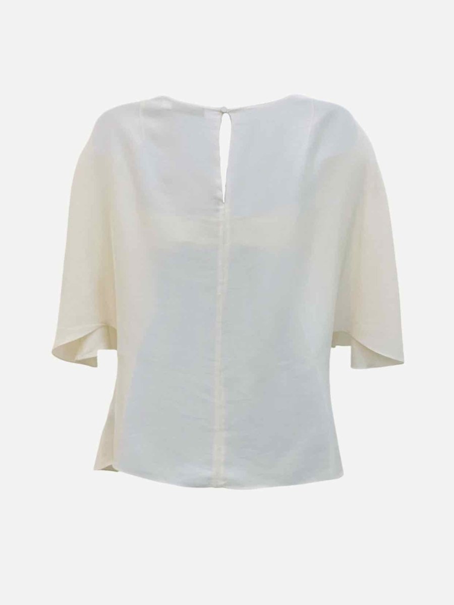 Pre - loved CHRISTIAN DIOR Scoop Neck Cream Top at Reems Closet