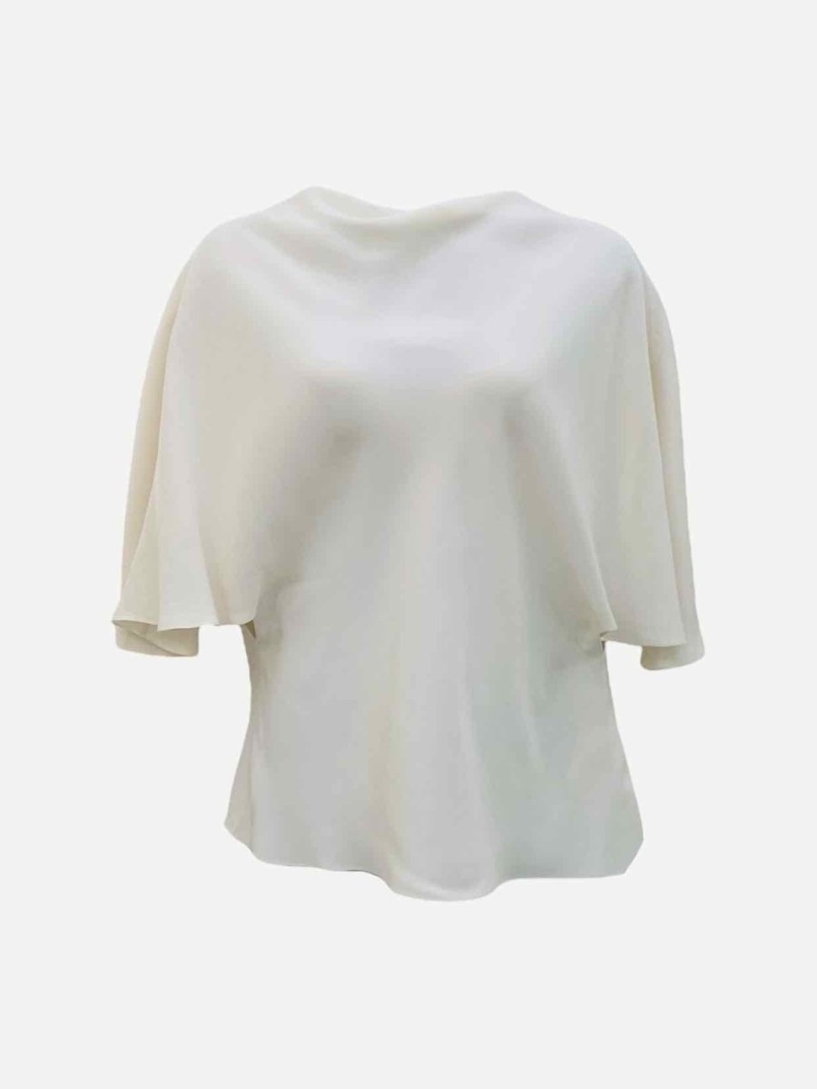 Pre - loved CHRISTIAN DIOR Scoop Neck Cream Top at Reems Closet