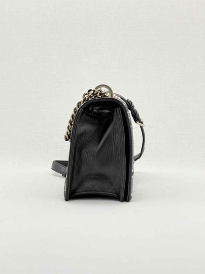 Pre - loved CHRISTIAN DIOR Studded Diorama Black Shoulder Bag at Reems Closet