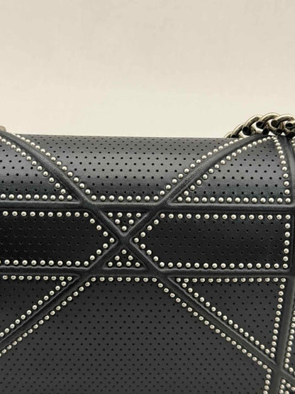 Pre - loved CHRISTIAN DIOR Studded Diorama Black Shoulder Bag at Reems Closet