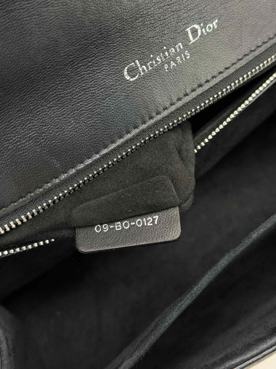 Pre - loved CHRISTIAN DIOR Studded Diorama Black Shoulder Bag at Reems Closet