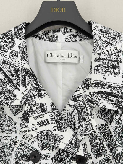 Pre - loved CHRISTIAN DIOR Trench Black & White Size US 2 Coat at Reems Closet