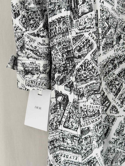 Pre - loved CHRISTIAN DIOR Trench Black & White Size US 2 Coat at Reems Closet