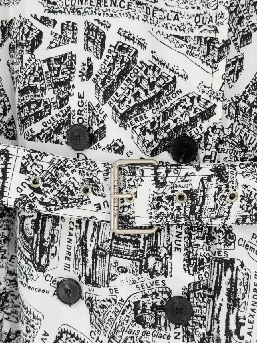 Pre - loved CHRISTIAN DIOR Trench Black & White Size US 2 Coat at Reems Closet