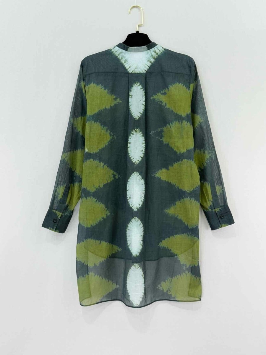 Pre - loved CHRISTIAN DIOR Tunic Grey & Green Size US 4 Shirt at Reems Closet
