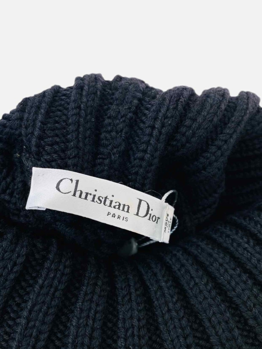 Pre - loved CHRISTIAN DIOR Turtle Neck Black Poncho at Reems Closet