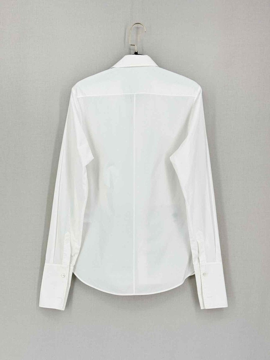 Pre-loved CHRISTIAN DIOR Tuxedo White Size US 4 Shirt at Reems Closet