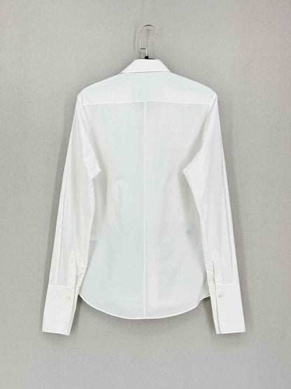 Pre-loved CHRISTIAN DIOR Tuxedo White Size US 4 Shirt at Reems Closet