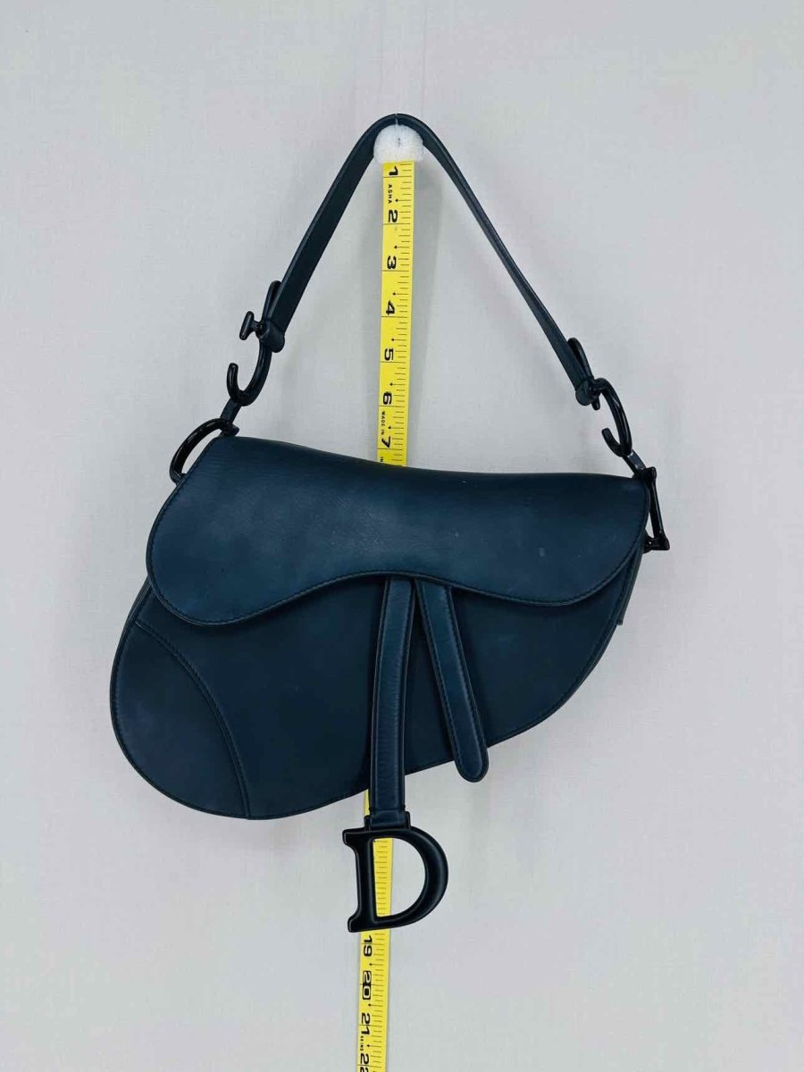Pre - loved CHRISTIAN DIOR Ultra Matte Black Saddle Bag at Reems Closet